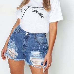 High waisted jean shorts